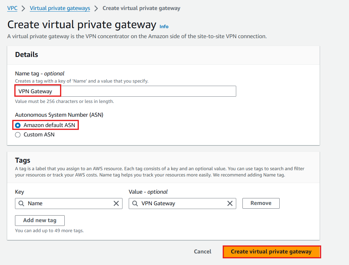 Create VPC