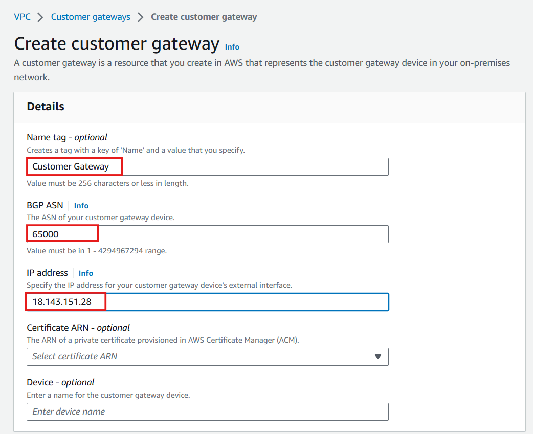 Create VPC