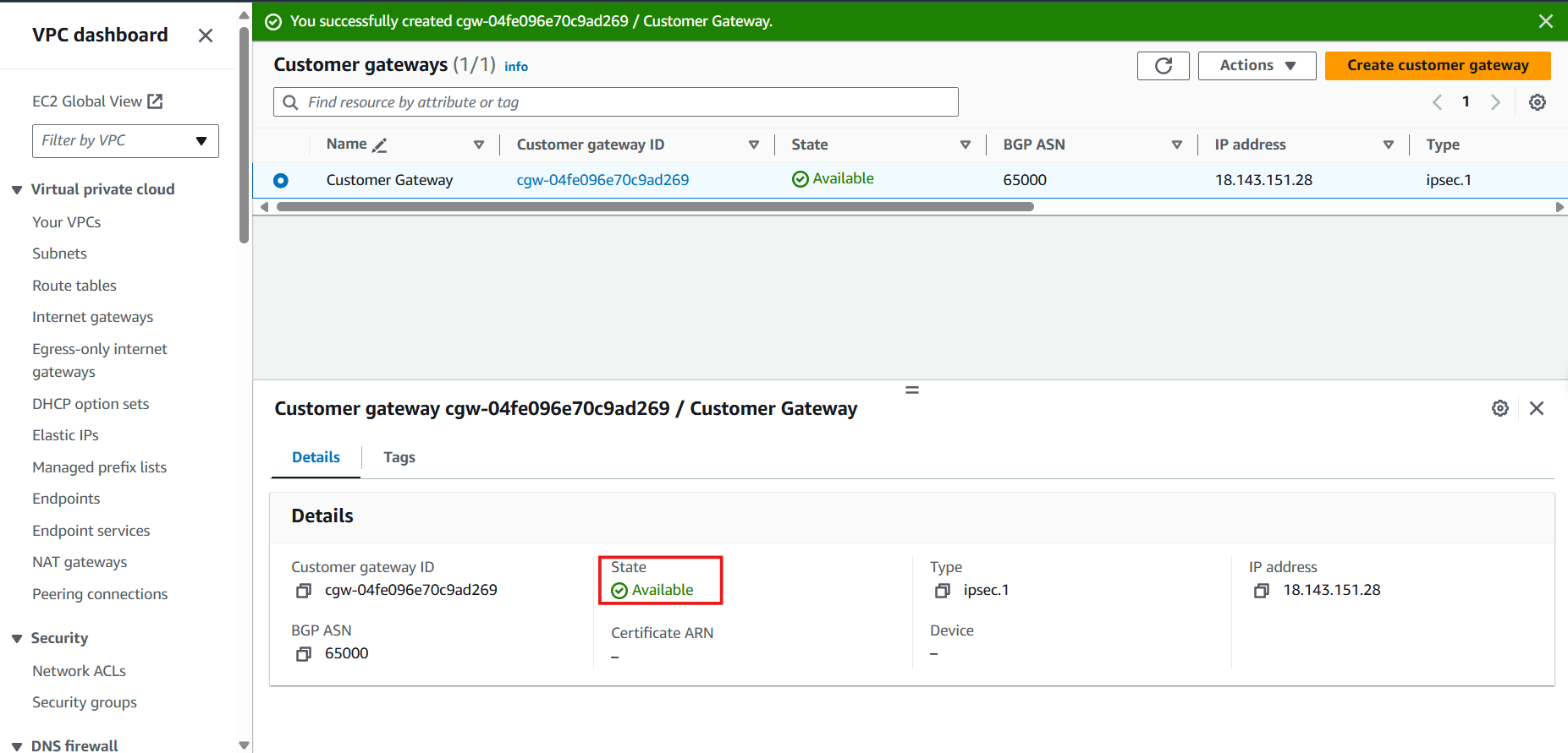 Create VPC