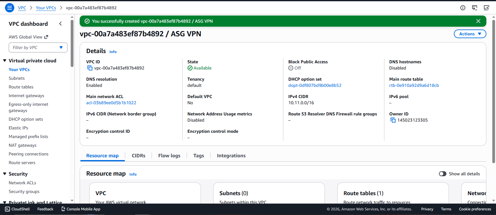 Create VPC