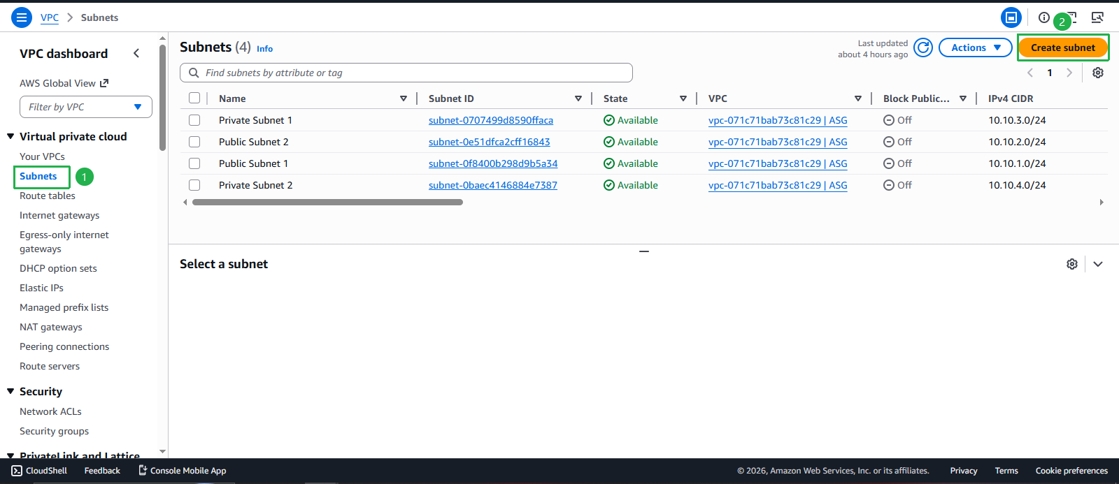 Create VPC