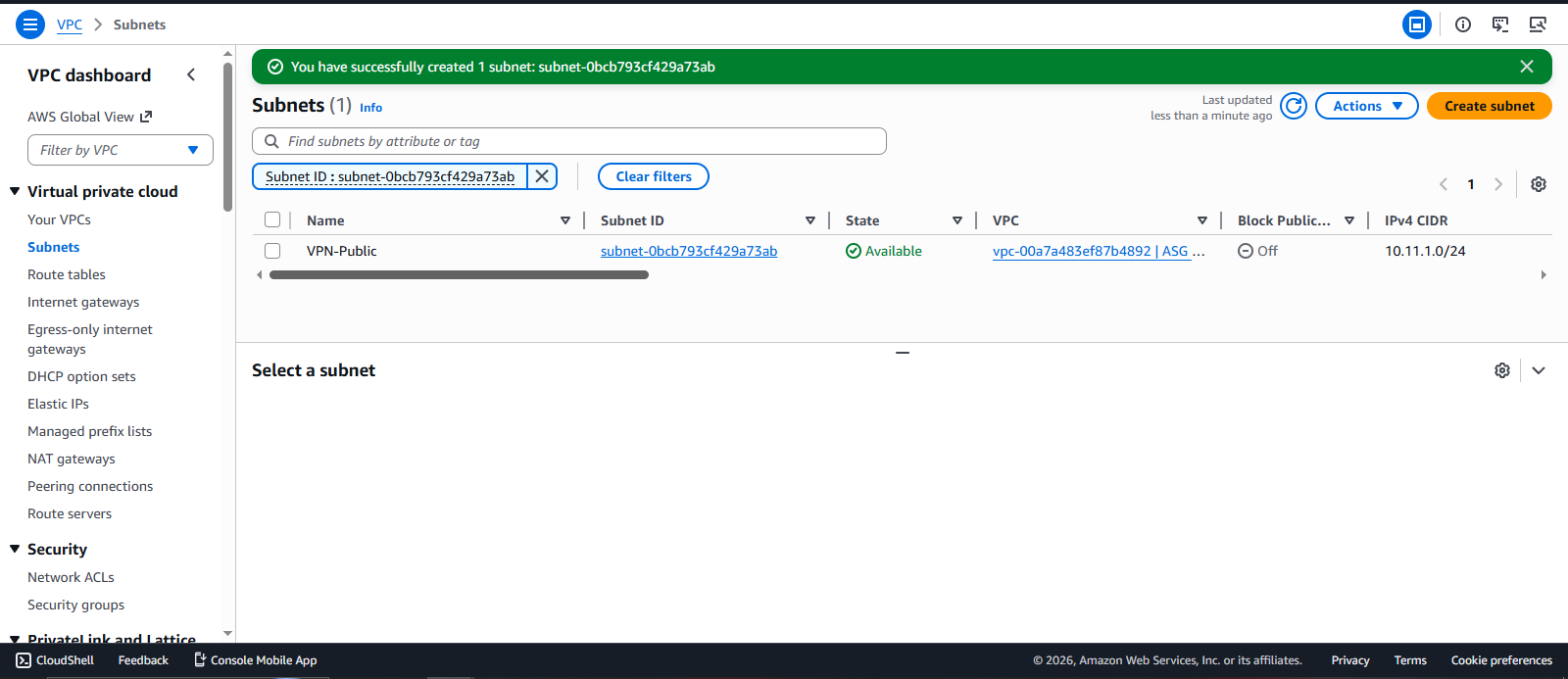 Create VPC