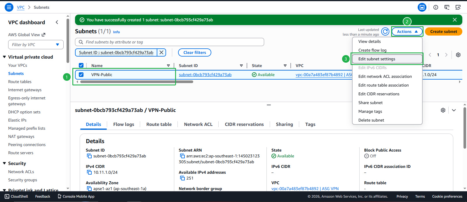 Create VPC