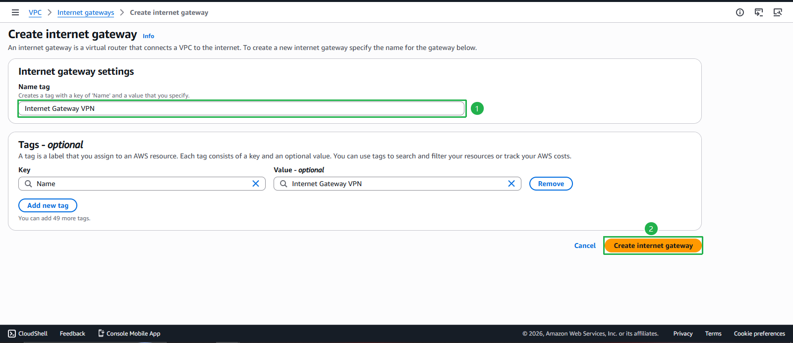 Create VPC