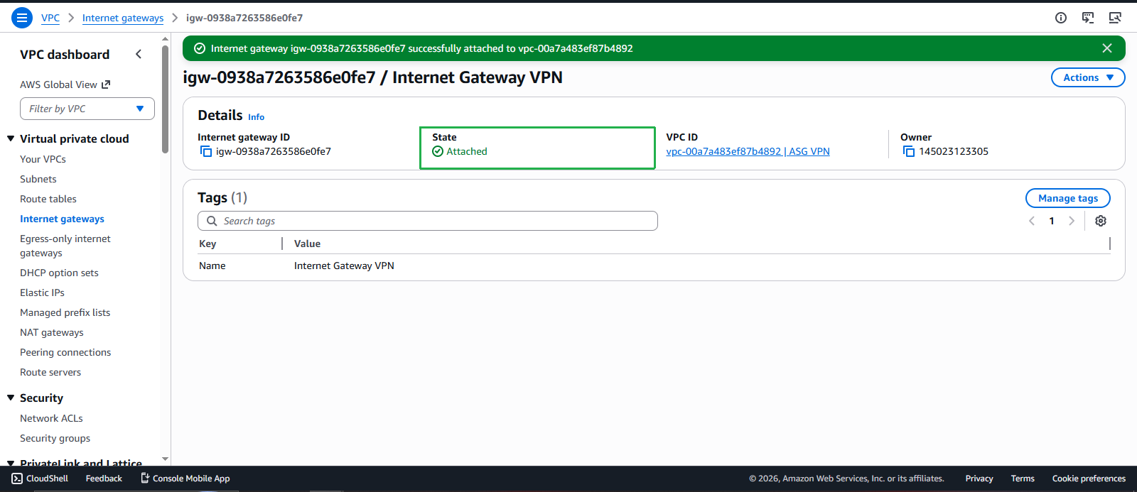 Create VPC