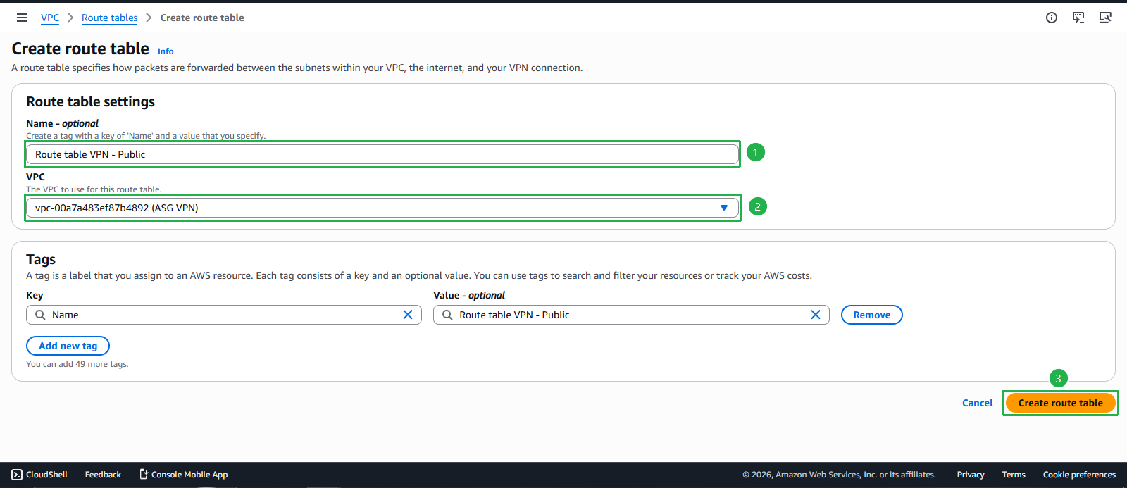 Create VPC