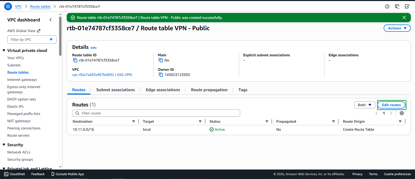 Create VPC