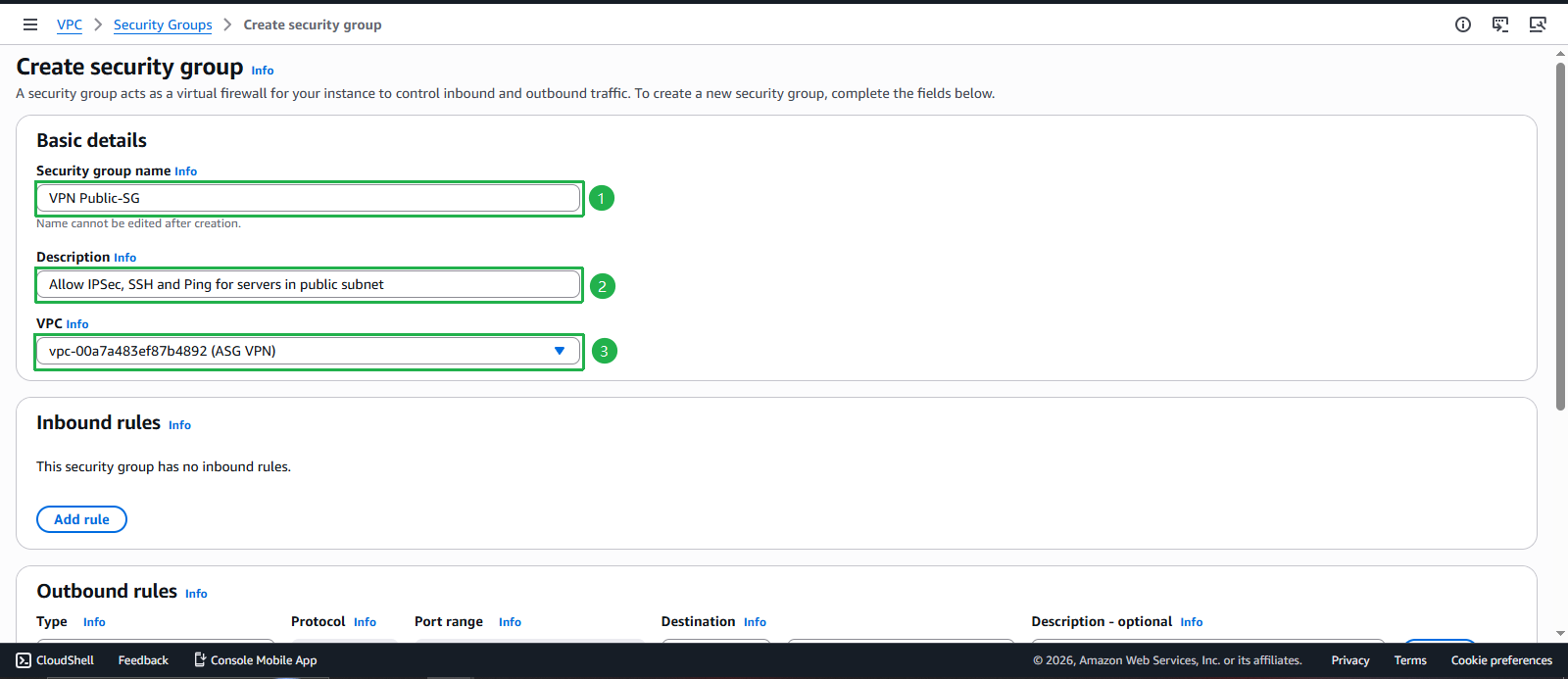 Create VPC