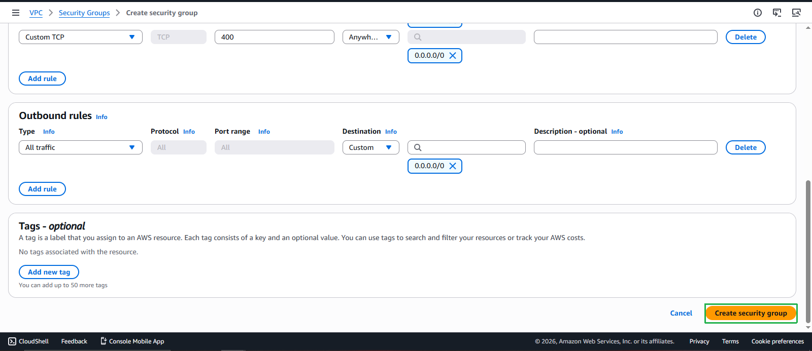 Create VPC