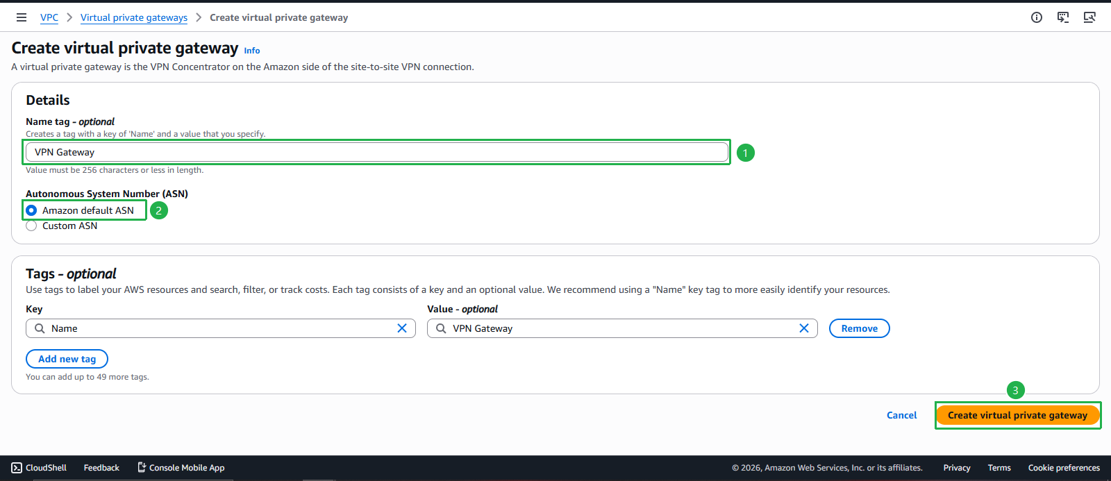 Create VPC