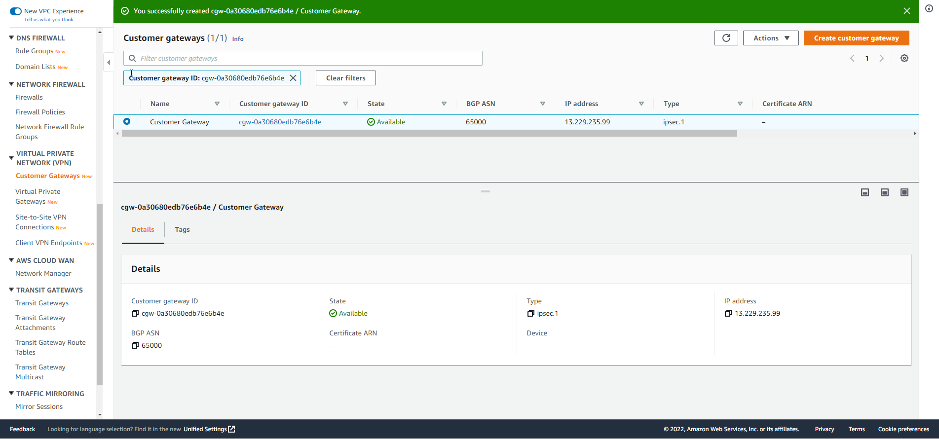 Create VPC