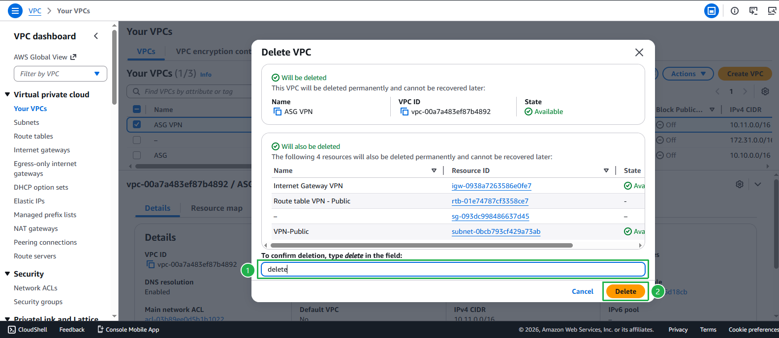 Create VPC