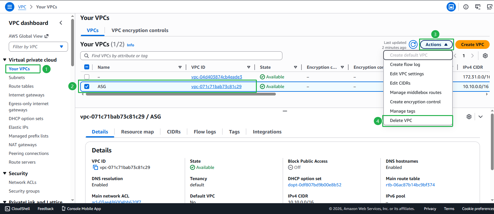 Create VPC
